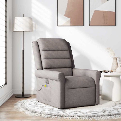 vidaXL Massagefåtölj taupe tyg