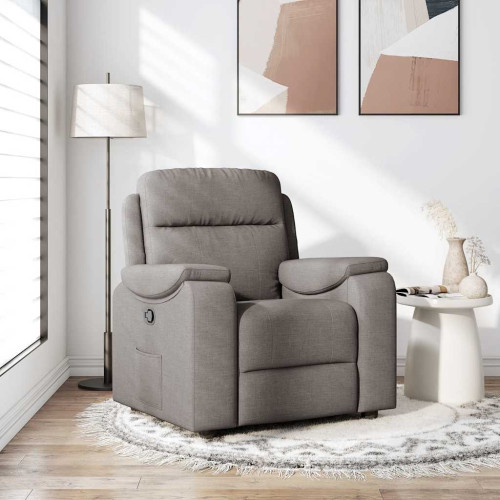 vidaXL Reclinerfåtölj taupe tyg