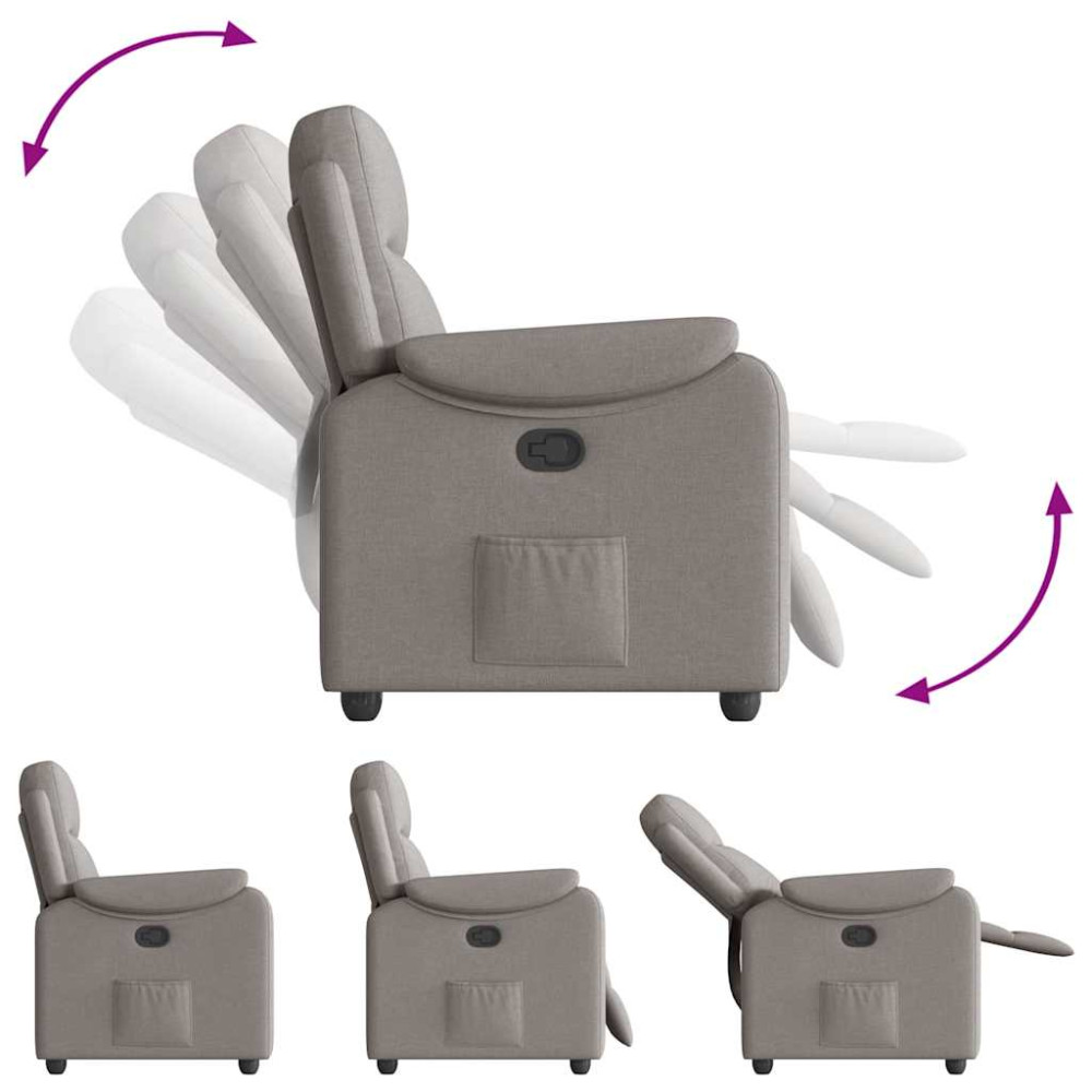 Produktbild för Reclinerfåtölj taupe tyg