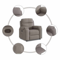 Produktbild för Reclinerfåtölj taupe tyg