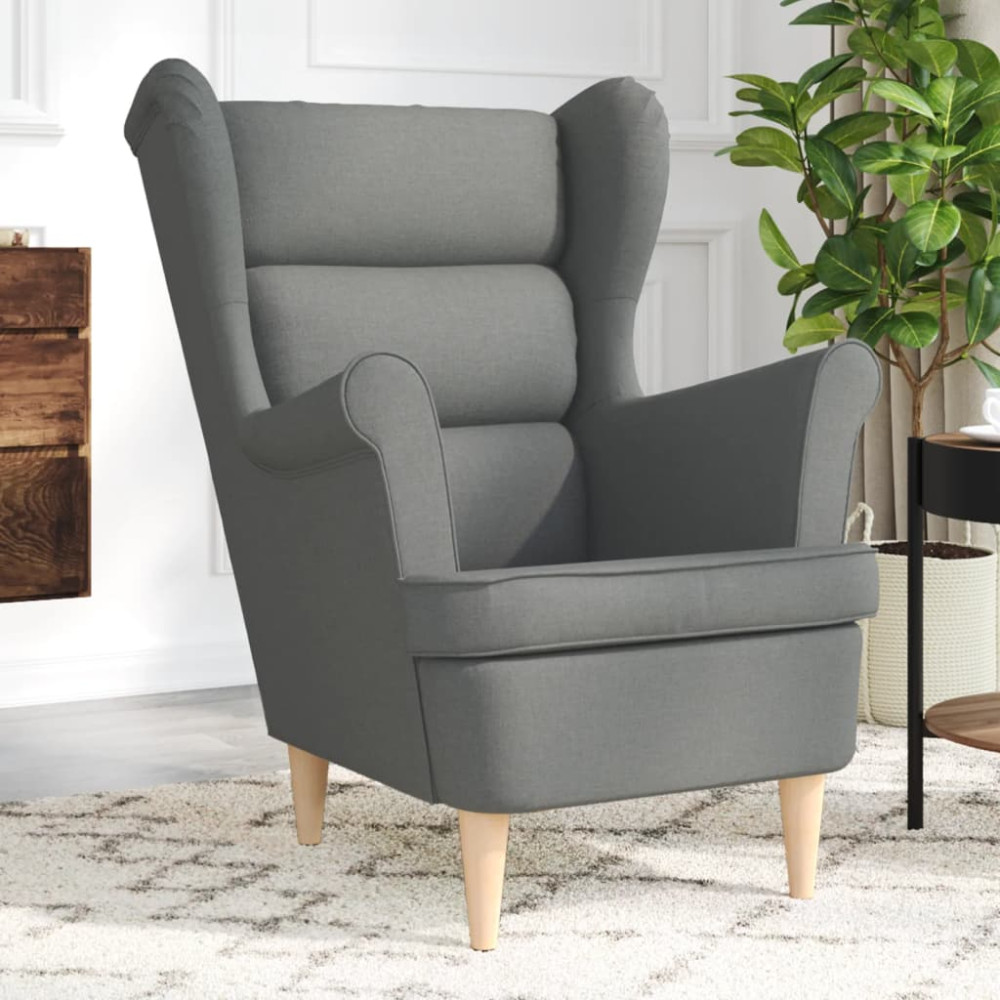 Produktbild för Fåtölj mörkgrå 74x84x100 cm tyg