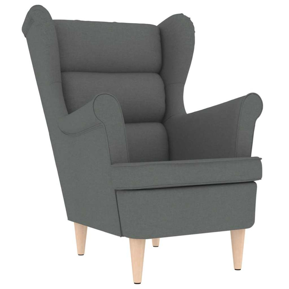 Produktbild för Fåtölj mörkgrå 74x84x100 cm tyg