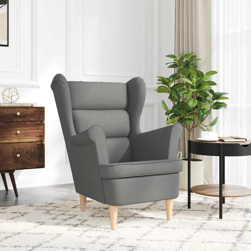Produktbild för Fåtölj mörkgrå 74x84x100 cm tyg