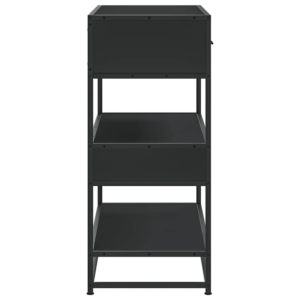 Produktbild för Avlastningsbord svart 90x35x80 cm konstruerat trä