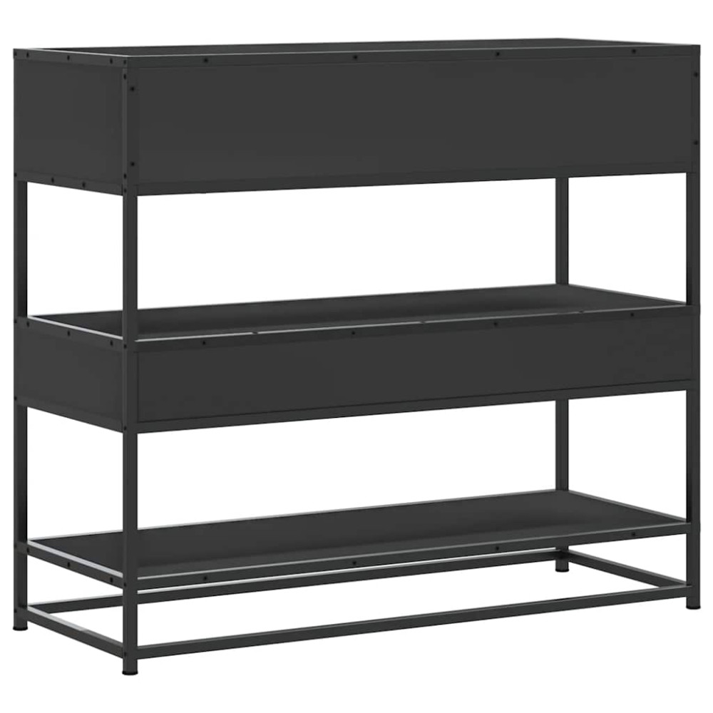Produktbild för Avlastningsbord svart 90x35x80 cm konstruerat trä