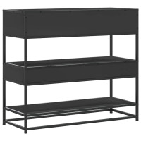 Produktbild för Avlastningsbord svart 90x35x80 cm konstruerat trä