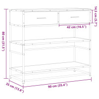 Produktbild för Avlastningsbord svart 90x35x80 cm konstruerat trä