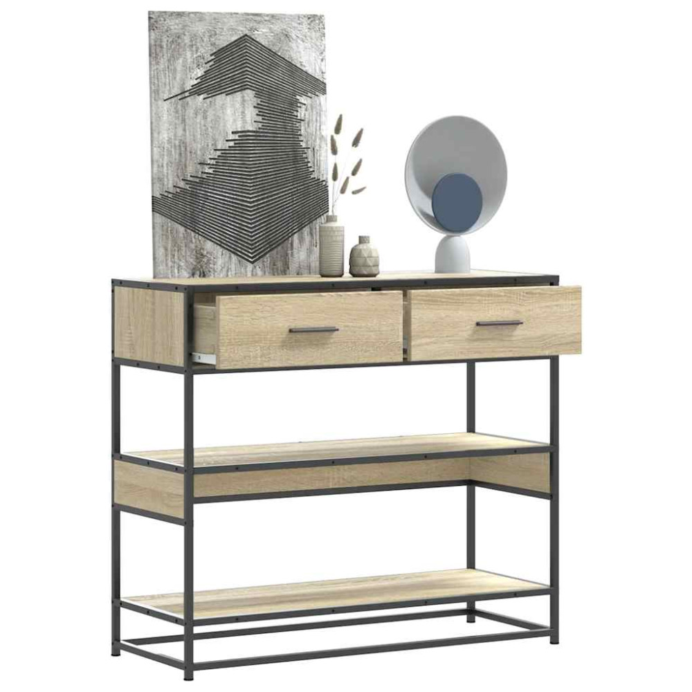 Produktbild för Avlastningsbord sonoma-ek 90x35x80 cm konstruerat trä
