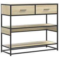 Produktbild för Avlastningsbord sonoma-ek 90x35x80 cm konstruerat trä