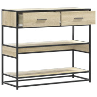 Produktbild för Avlastningsbord sonoma-ek 90x35x80 cm konstruerat trä