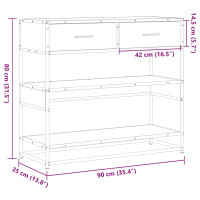 Produktbild för Avlastningsbord sonoma-ek 90x35x80 cm konstruerat trä