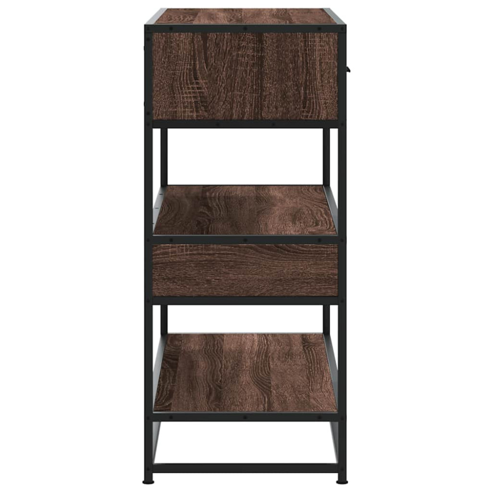 Produktbild för Avlastningsbord brun ek 90x35x80 cm konstruerat trä