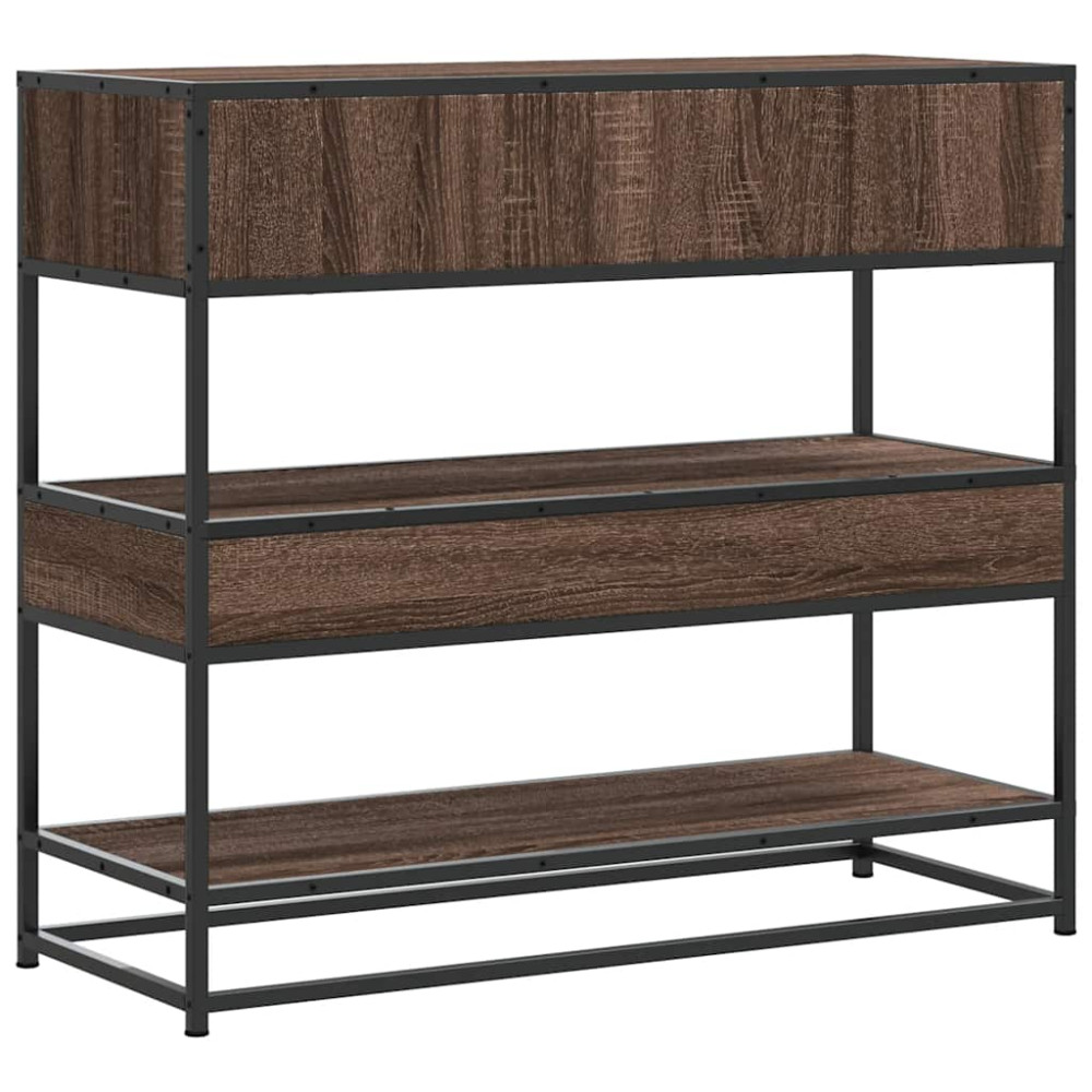 Produktbild för Avlastningsbord brun ek 90x35x80 cm konstruerat trä