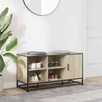 Produktbild för Skobänk sonoma-ek 100x40x53,5 cm konstruerat trä och metall