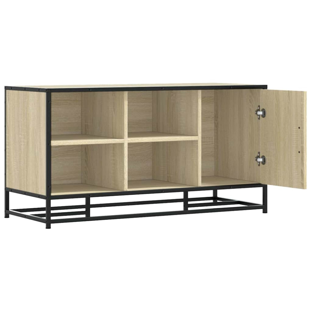 Produktbild för Skobänk sonoma-ek 100x40x53,5 cm konstruerat trä och metall