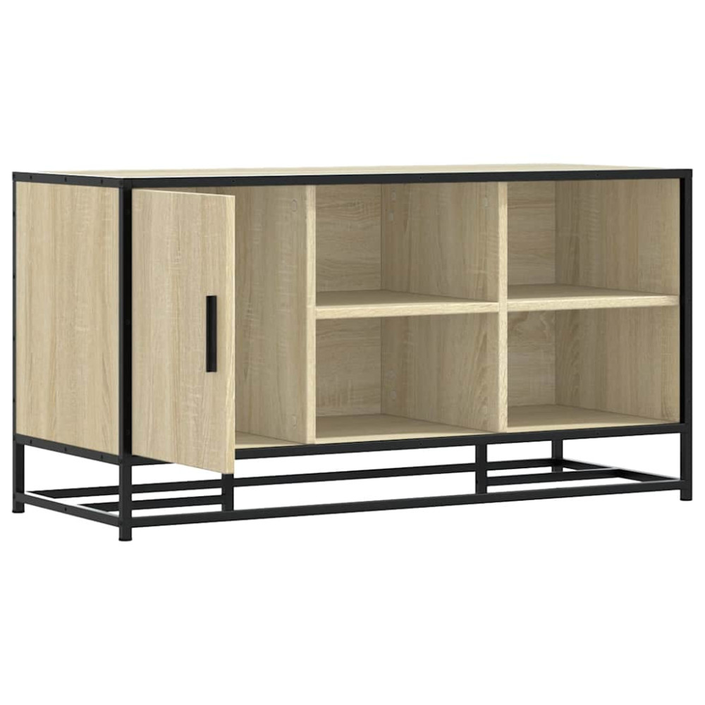 Produktbild för Skobänk sonoma-ek 100x40x53,5 cm konstruerat trä och metall