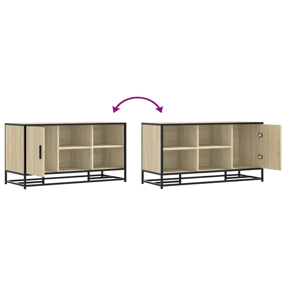 Produktbild för Skobänk sonoma-ek 100x40x53,5 cm konstruerat trä och metall