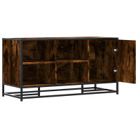Produktbild för Skobänk rökfärgad ek 100x40x53,5 cm konstruerat trä och metall