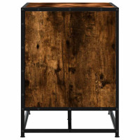 Produktbild för Skobänk rökfärgad ek 100x40x53,5 cm konstruerat trä och metall