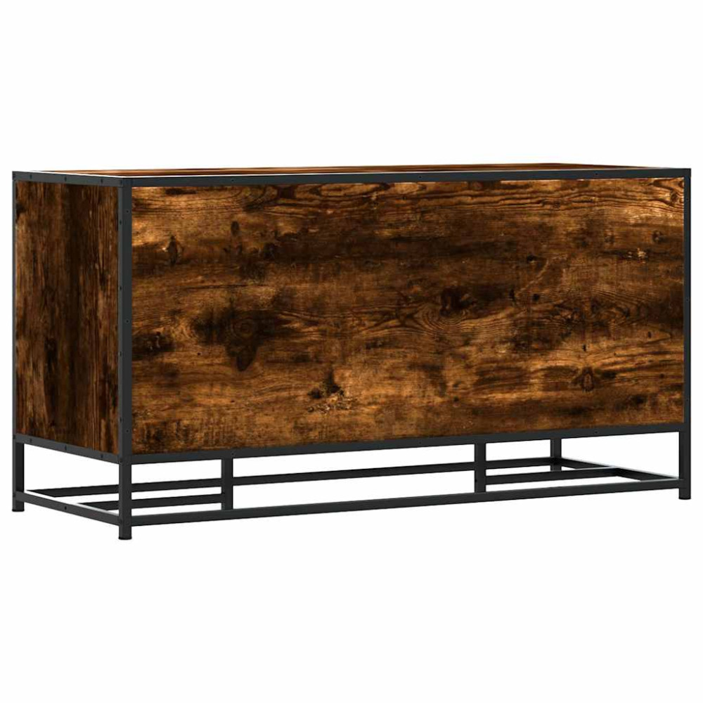 Produktbild för Skobänk rökfärgad ek 100x40x53,5 cm konstruerat trä och metall
