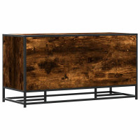 Produktbild för Skobänk rökfärgad ek 100x40x53,5 cm konstruerat trä och metall