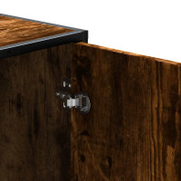 Produktbild för Skobänk rökfärgad ek 100x40x53,5 cm konstruerat trä och metall