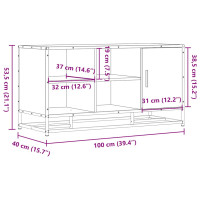 Produktbild för Skobänk brun ek 100x40x53,5 cm konstruerat trä och metall