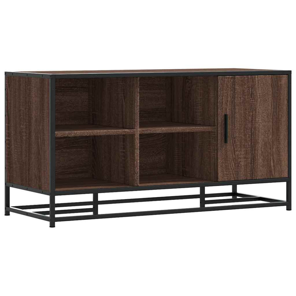 Produktbild för Skobänk brun ek 100x40x53,5 cm konstruerat trä och metall