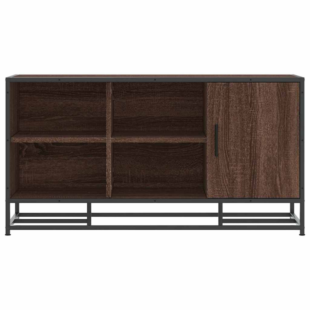 Produktbild för Skobänk brun ek 100x40x53,5 cm konstruerat trä och metall