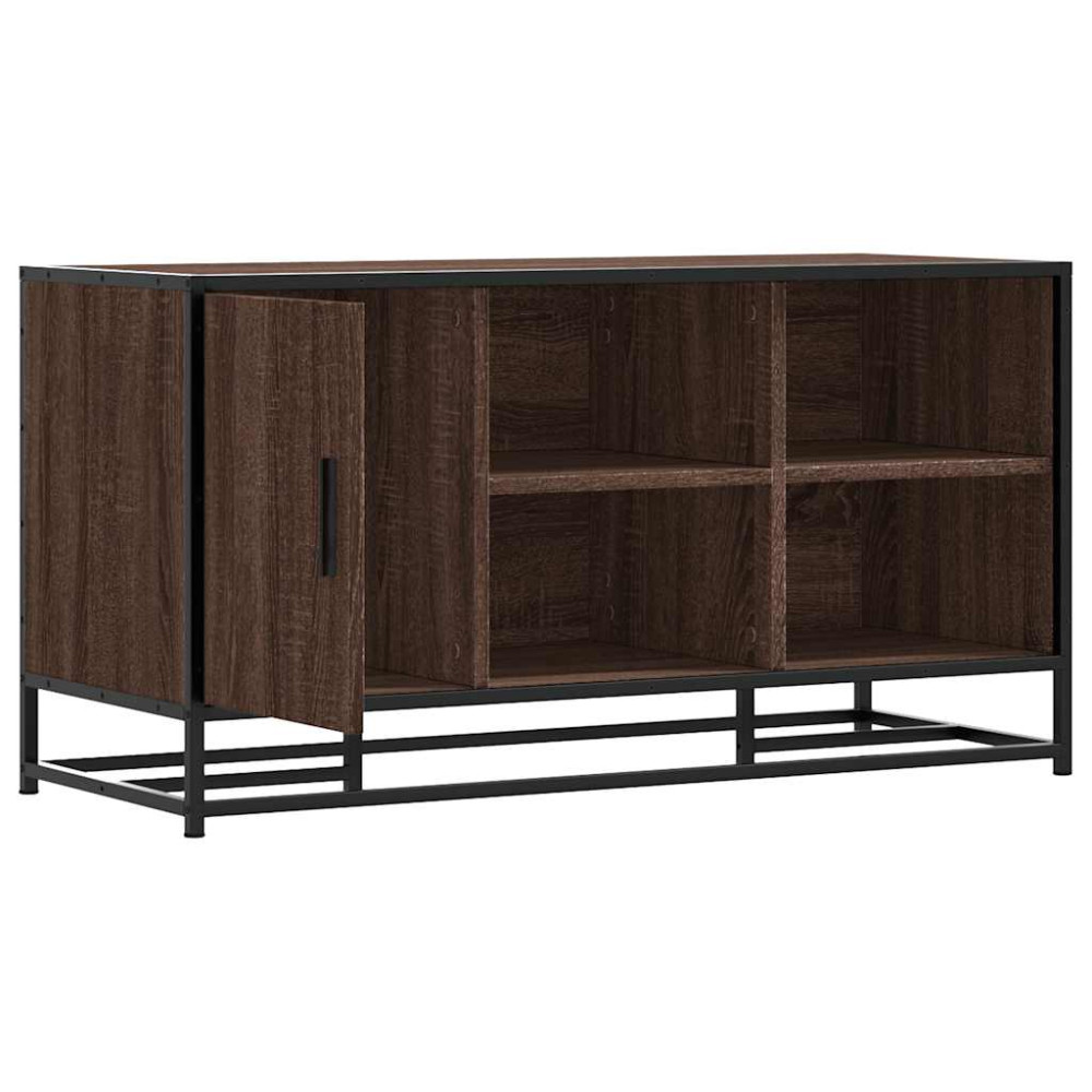 Produktbild för Skobänk brun ek 100x40x53,5 cm konstruerat trä och metall