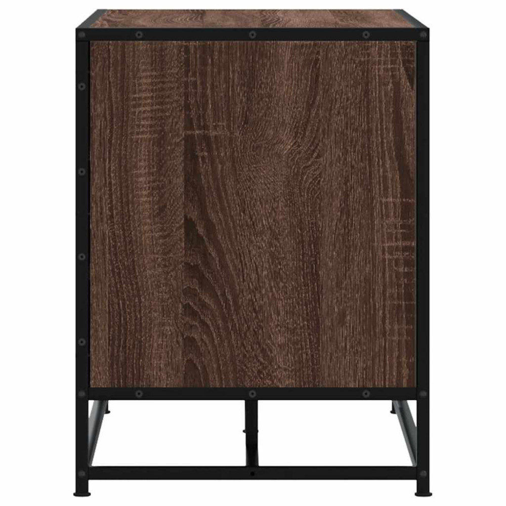 Produktbild för Skobänk brun ek 100x40x53,5 cm konstruerat trä och metall