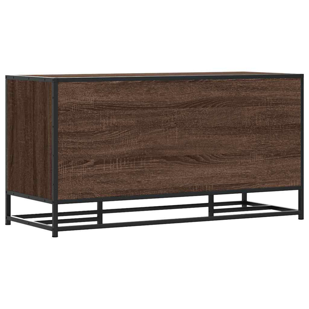 Produktbild för Skobänk brun ek 100x40x53,5 cm konstruerat trä och metall