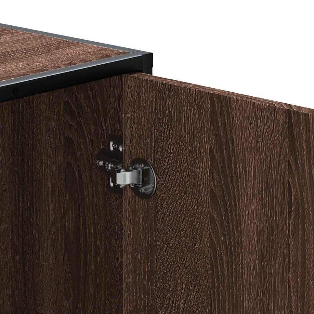 Produktbild för Skobänk brun ek 100x40x53,5 cm konstruerat trä och metall
