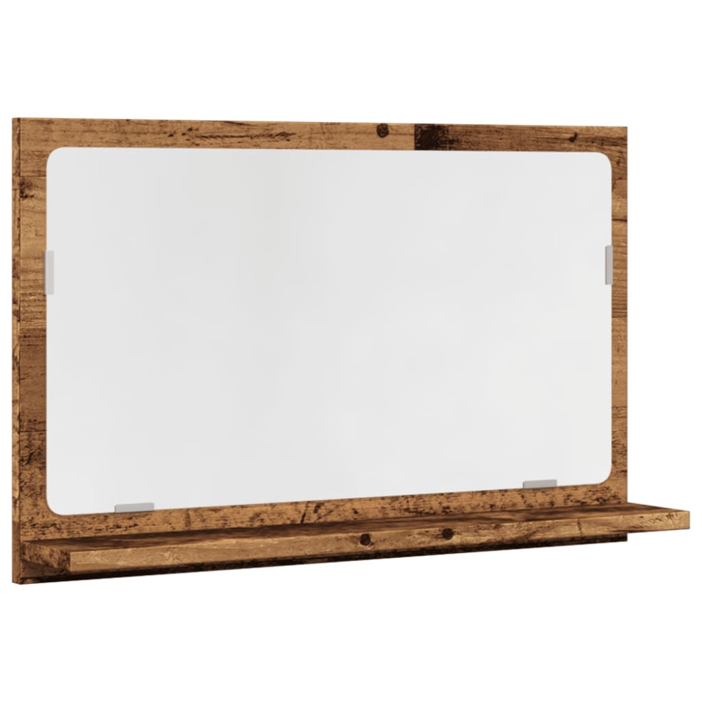 Produktbild för Spegelskåp för badrum åldrat trä 60x11x37 cm konstruerat trä