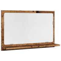 Produktbild för Spegelskåp för badrum åldrat trä 60x11x37 cm konstruerat trä