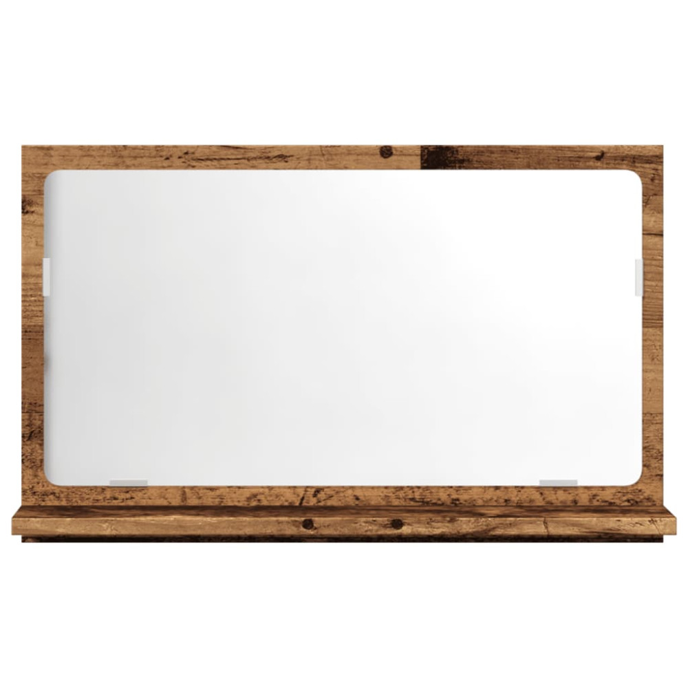 Produktbild för Spegelskåp för badrum åldrat trä 60x11x37 cm konstruerat trä