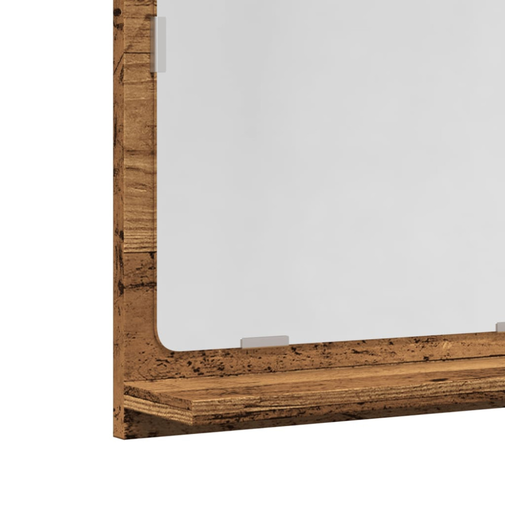 Produktbild för Spegelskåp för badrum åldrat trä 60x11x37 cm konstruerat trä