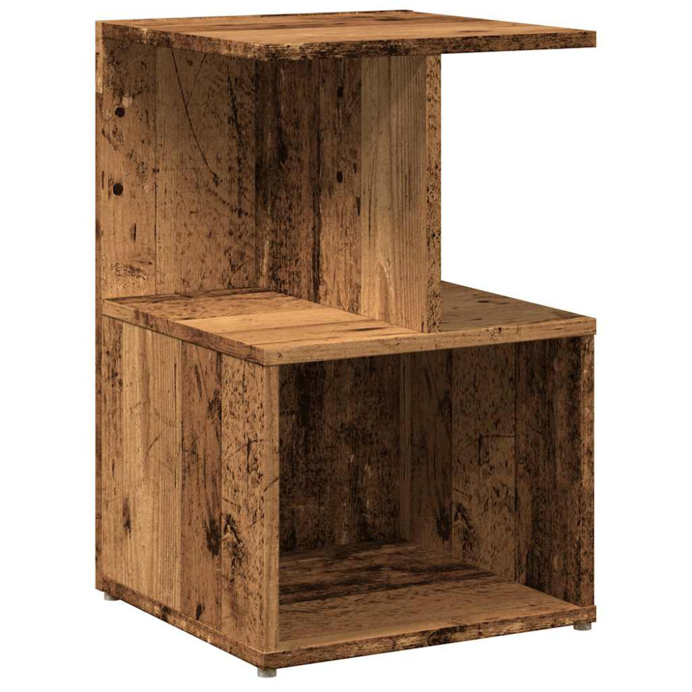 Produktbild för Sängbord gammalt trä 35x35x55 cm konstruerat trä