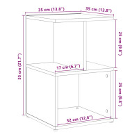 Produktbild för Sängbord gammalt trä 35x35x55 cm konstruerat trä