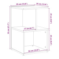 Produktbild för Sängbord 2 st gammalt trä 35x35x55 cm konstruerat trä