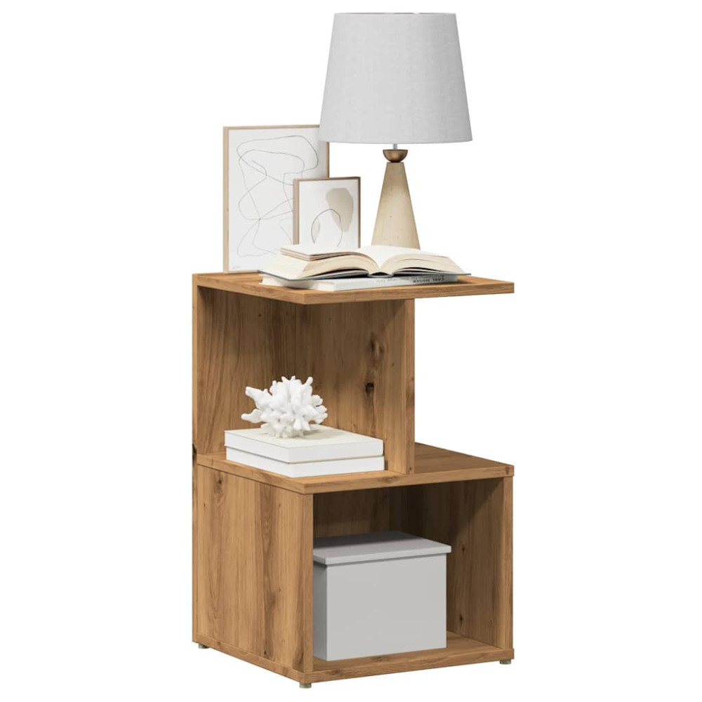 Produktbild för Sängbord artisan ek 35x35x55 cm konstruerat trä