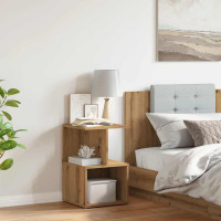 Produktbild för Sängbord artisan ek 35x35x55 cm konstruerat trä