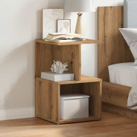 Produktbild för Sängbord artisan ek 35x35x55 cm konstruerat trä