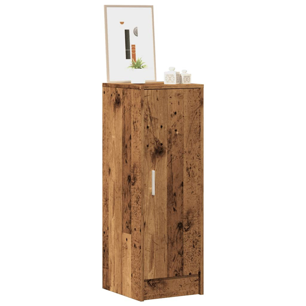 Produktbild för Skoskåp gammalt trä 32x35x92 cm konstruerat trä
