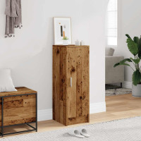 Produktbild för Skoskåp gammalt trä 32x35x92 cm konstruerat trä