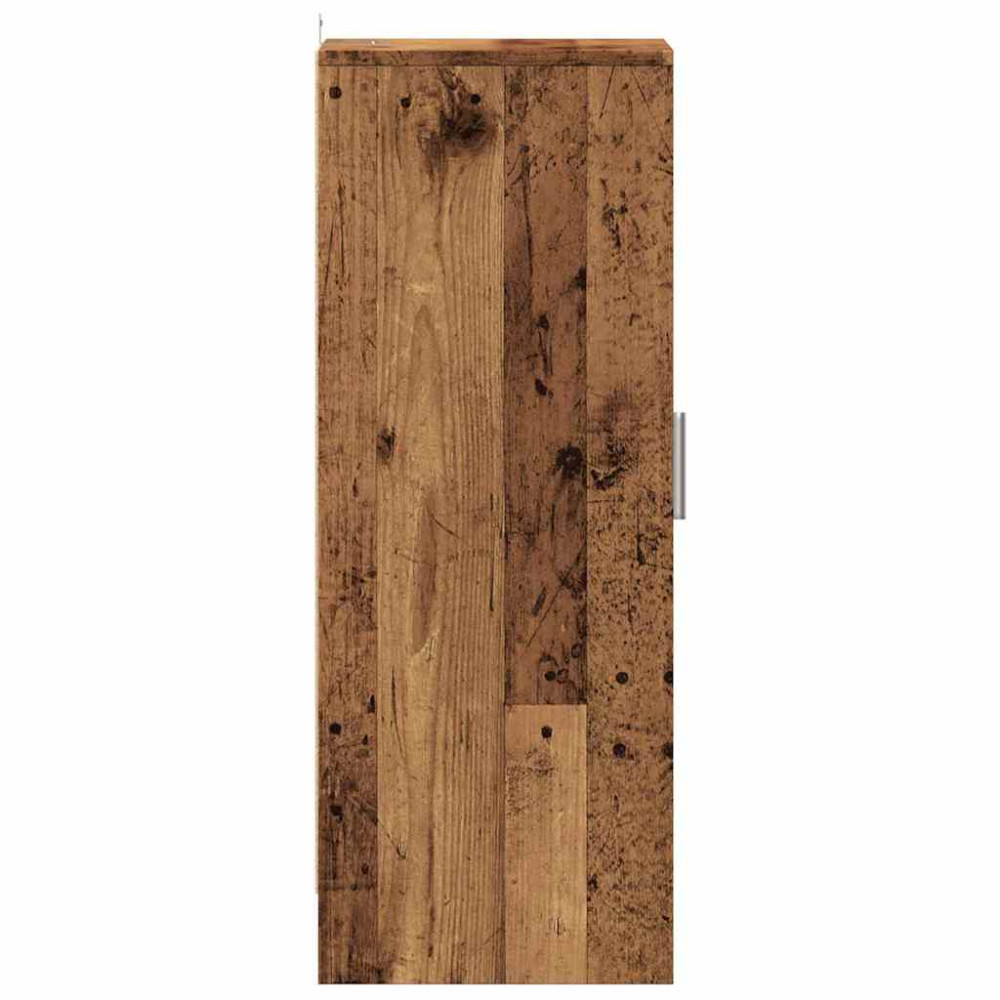 Produktbild för Skoskåp gammalt trä 32x35x92 cm konstruerat trä