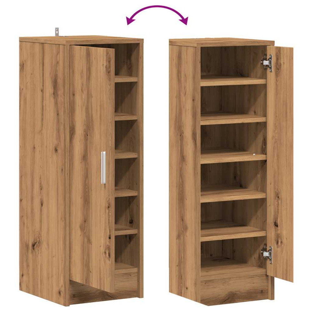 Produktbild för Skoskåp artisan ek 32x35x92 cm konstruerat trä