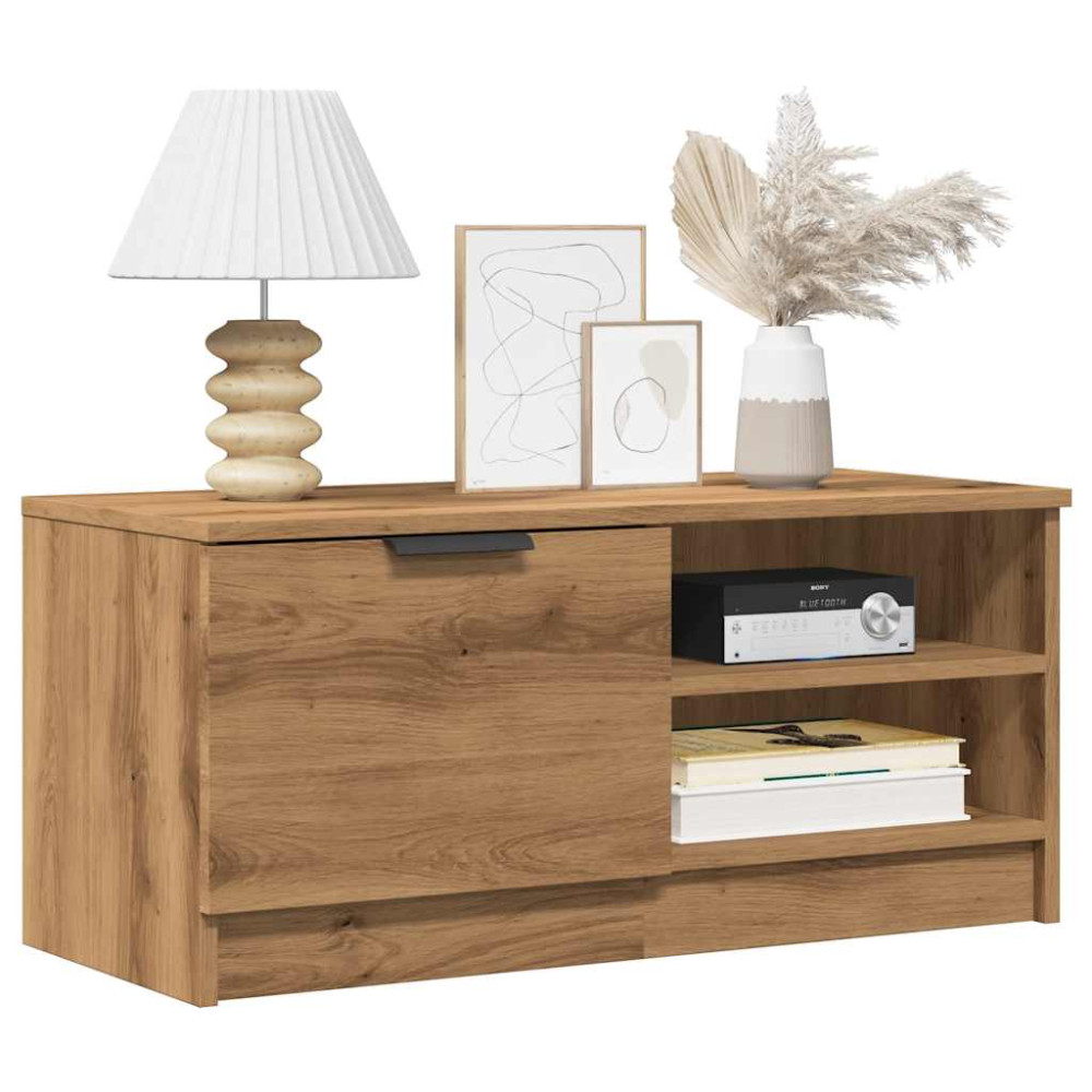 Produktbild för Tv-bänk artisan ek 80x35x36,5 cm konstruerat trä