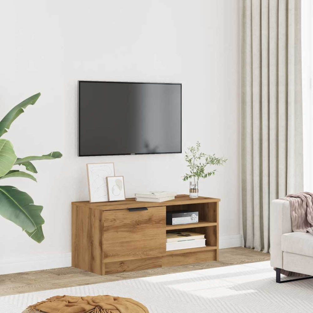 Produktbild för Tv-bänk artisan ek 80x35x36,5 cm konstruerat trä