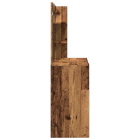 Produktbild för Sminkbord med spegel åldrat trä 74,5x40x141 cm